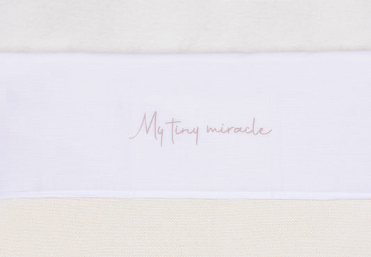 Lençol Berço 75x100 Slub «My Tiny Miracle» Rosa Pastel - This Little Room