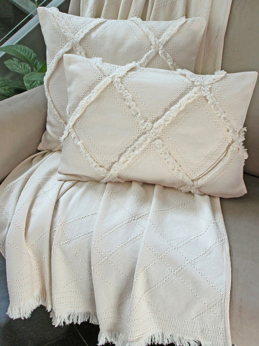Manta Nettuno com Franjas · Angora