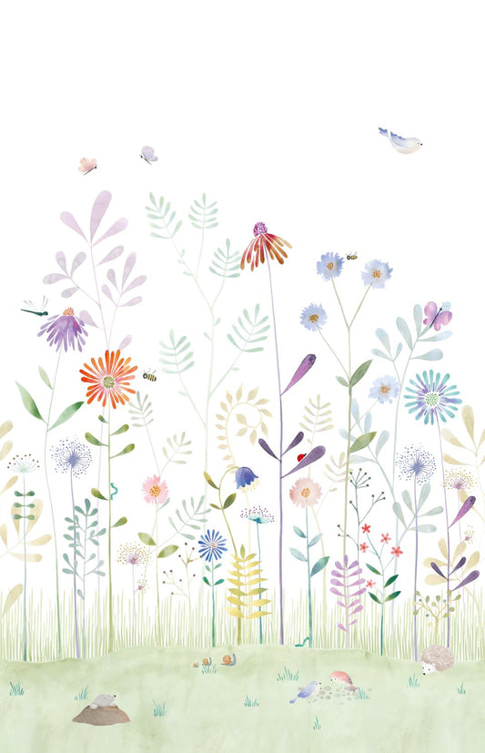 O Pequeno Mundo do Jardim com o Caracol, mural de parede L200 x H310 cm