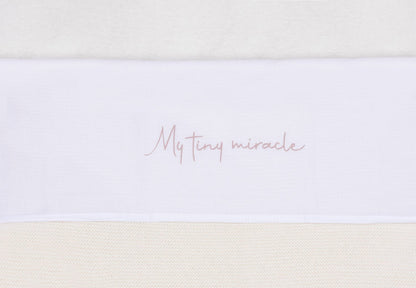 Lençol Berço 75x100 Slub «My Tiny Miracle» Rosa Pastel - This Little Room