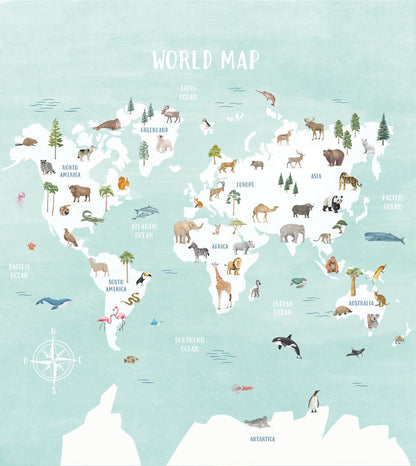 Descobrir o Mundo, mural de parede L250 x H280 cm
