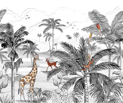 O Mundo da Selva, mural de parede L300 x H250 cm