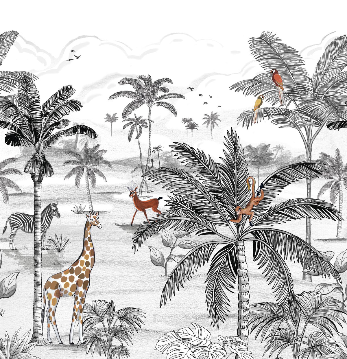 O Mundo da Selva, mural de parede L300 x H310 cm