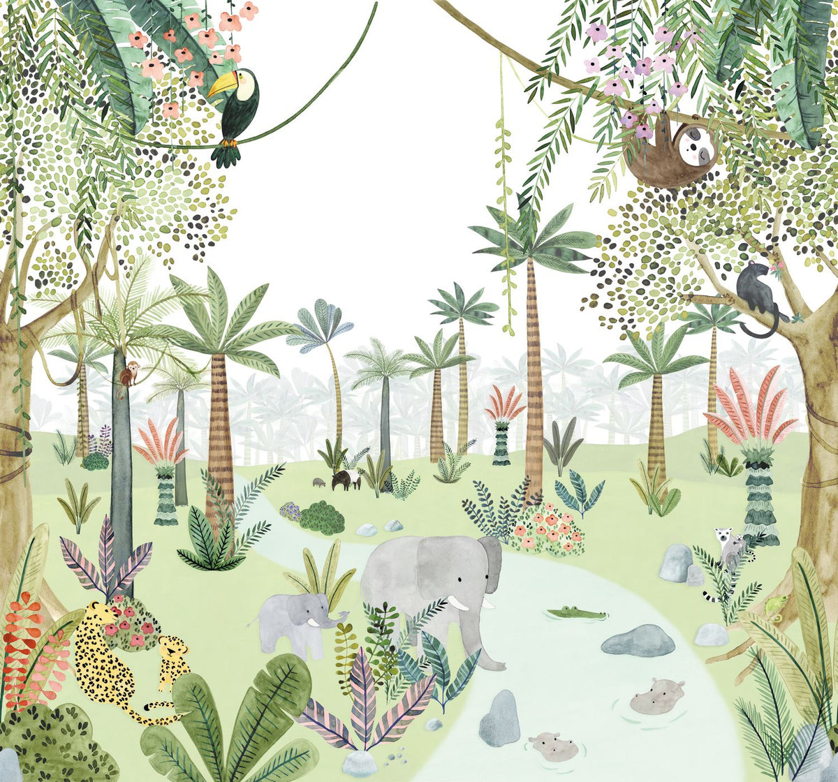 No Coração da Selva, mural de parede L300 x H280 cm