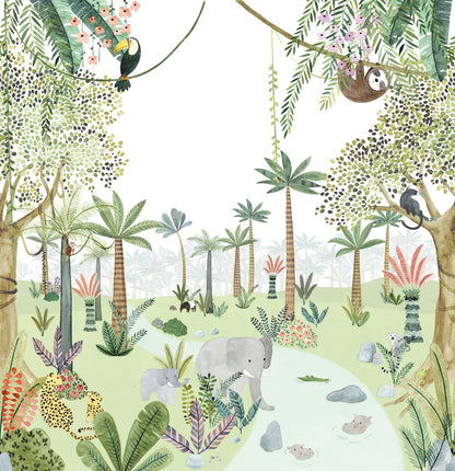 No Coração da Selva, mural de parede L300 x H310 cm