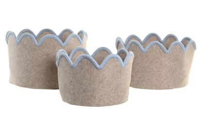 Set de 3 Cestos de Arrumação em Feltro