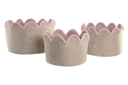 Set de 3 Cestos de Arrumação em Feltro