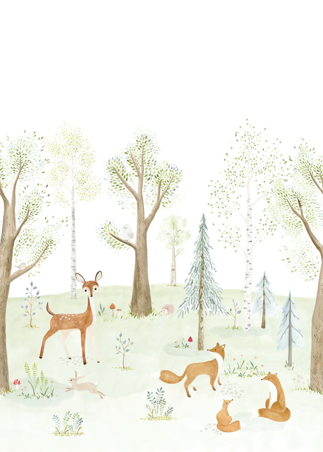 A Floresta Encantada com o Veado, mural de parede L200 x H280 cm