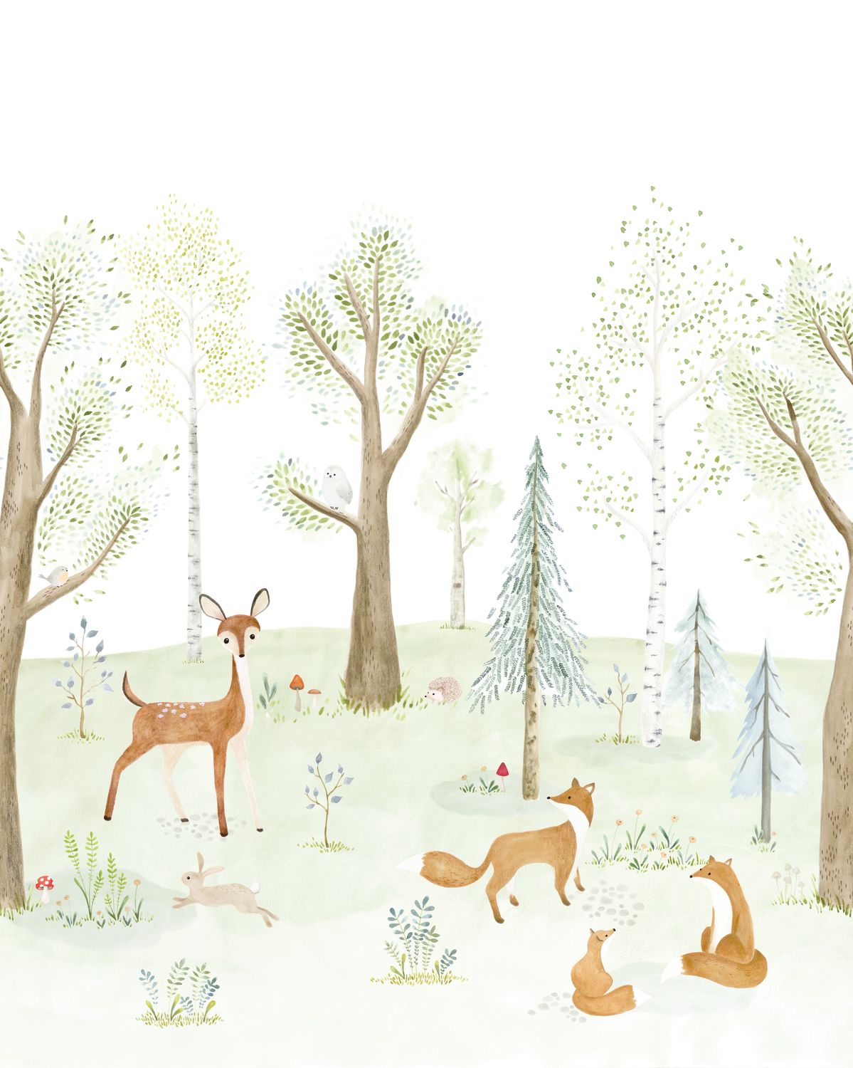 A Floresta Encantada com o Veado, mural de parede L200 x H250 cm