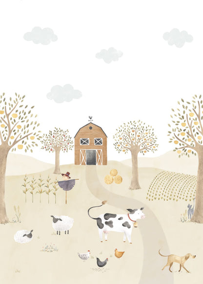 As Aventuras na Quinta com Vaca, mural de parede L200 x H280 cm