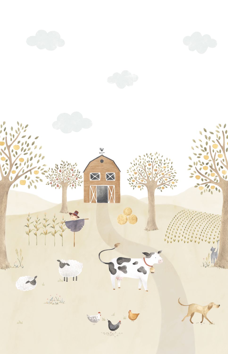As Aventuras na Quinta com Vaca, mural de parede L200 x H310 cm