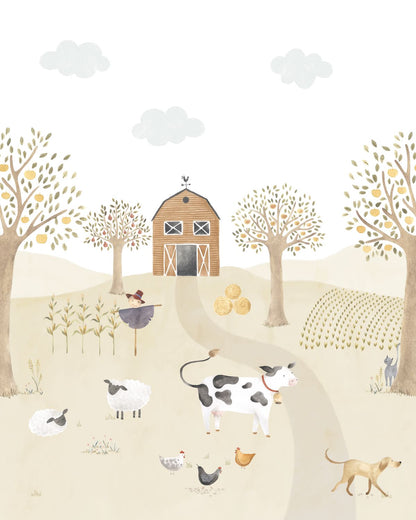 As Aventuras na Quinta com Vaca, mural de parede L200 x H250 cm