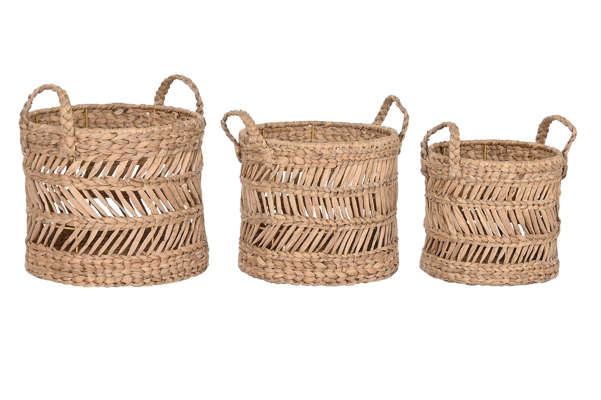 Conjunto de 3 Cestos em Fibra Natural