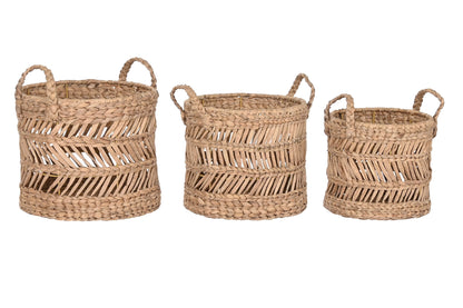 Conjunto de 3 Cestos em Fibra Natural
