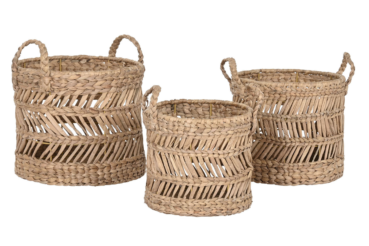 Conjunto de 3 Cestos em Fibra Natural