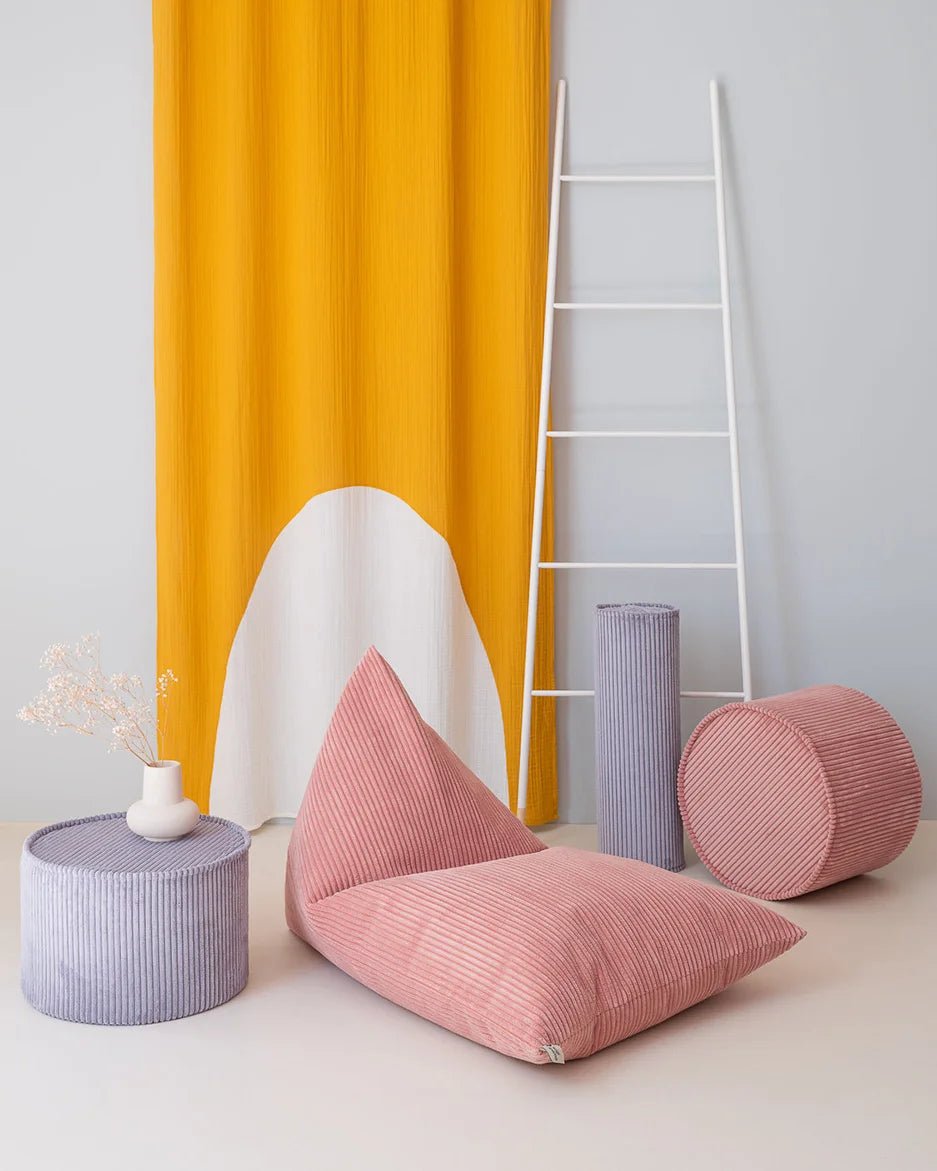 Pufe Cilindro em Bombazine - This Little Room
