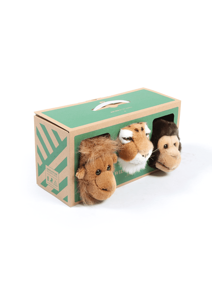 Caixa Selva: Conjunto De 3 Cabeças Pequenas (Orangotango, Tigre, Macaco) - This Little Room
