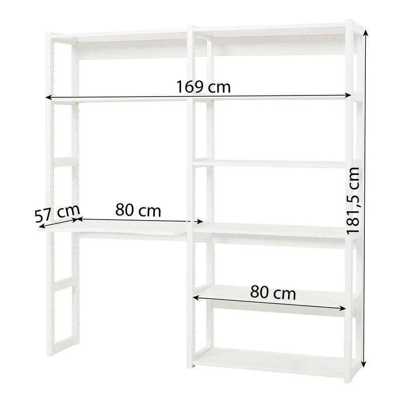 STOREY conjunto com 8 prateleiras e mesa de escrita - This Little Room