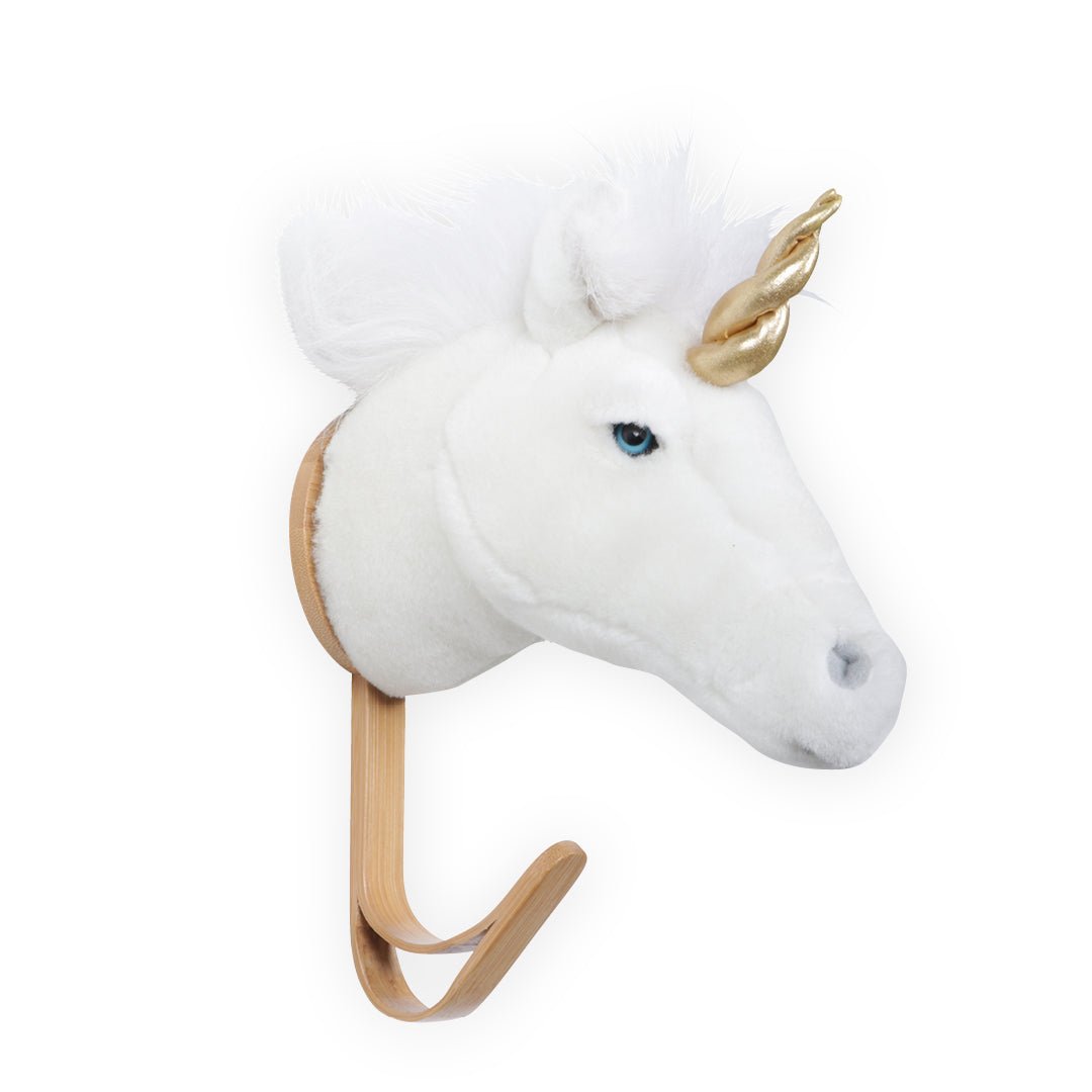 Cabide De Parede Cabeça Pequena De Peluche Unicórnio Branco Em Caixa - This Little Room