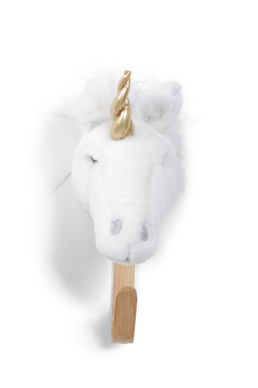 Cabide De Parede Cabeça Pequena De Peluche Unicórnio Branco Em Caixa - This Little Room