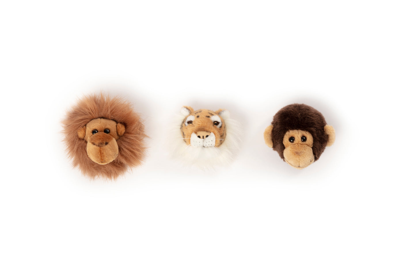 Caixa Selva: Conjunto De 3 Cabeças Pequenas (Orangotango, Tigre, Macaco) - This Little Room