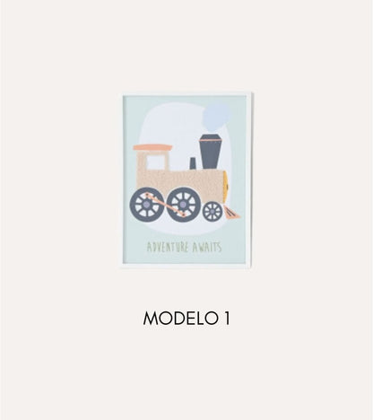 Quadro Infantil Veículos Comboio
