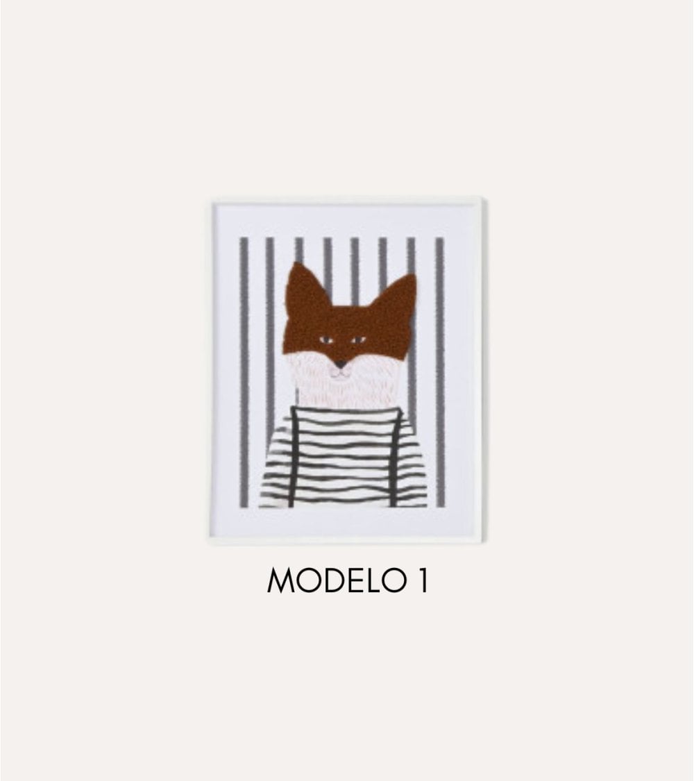 Quadro Infantil de Animais Raposa
