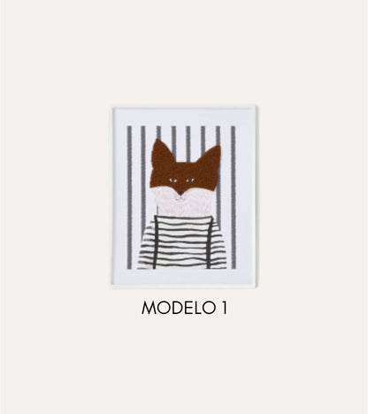 Quadro Infantil de Animais Raposa