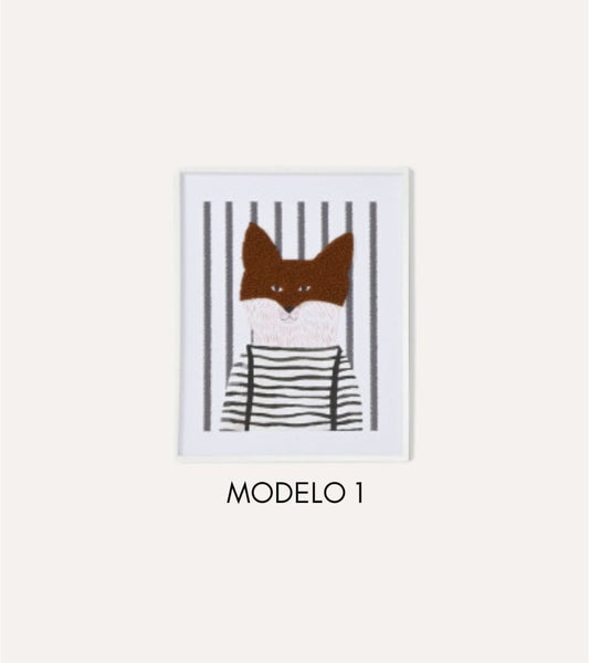 Quadro Infantil de Animais Raposa