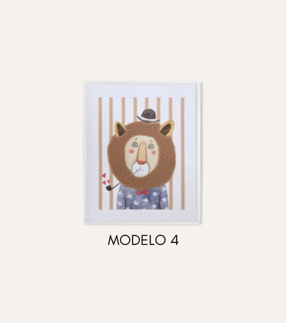Quadro Infantil de Animais Leão