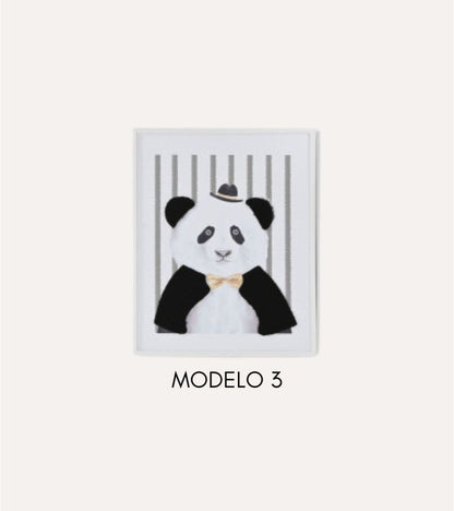Quadro Infantil de Animais Panda
