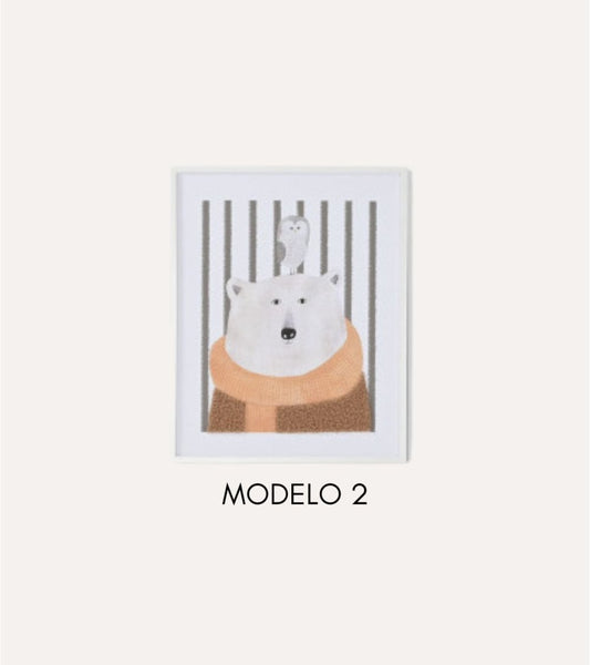 Quadro Infantil de Animais Urso Polar