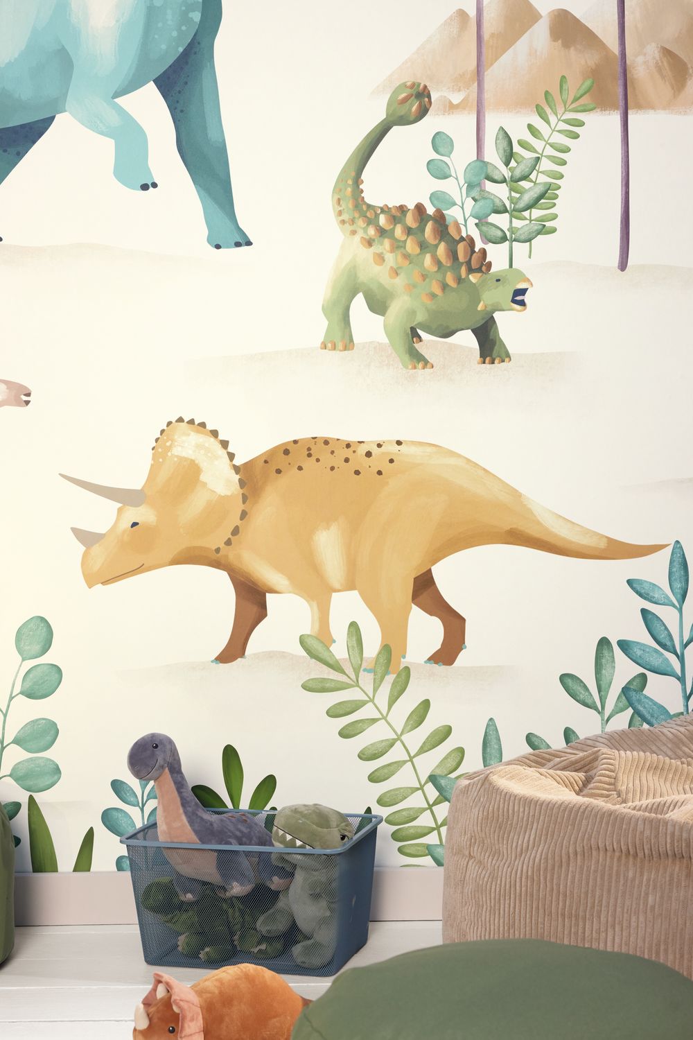 Pormenor do padrão do mural O Mundo dos Dinossauros